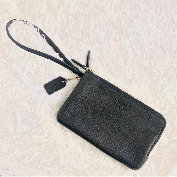 Coach Handbags - Coach Double-Zip Leather Wristlet
